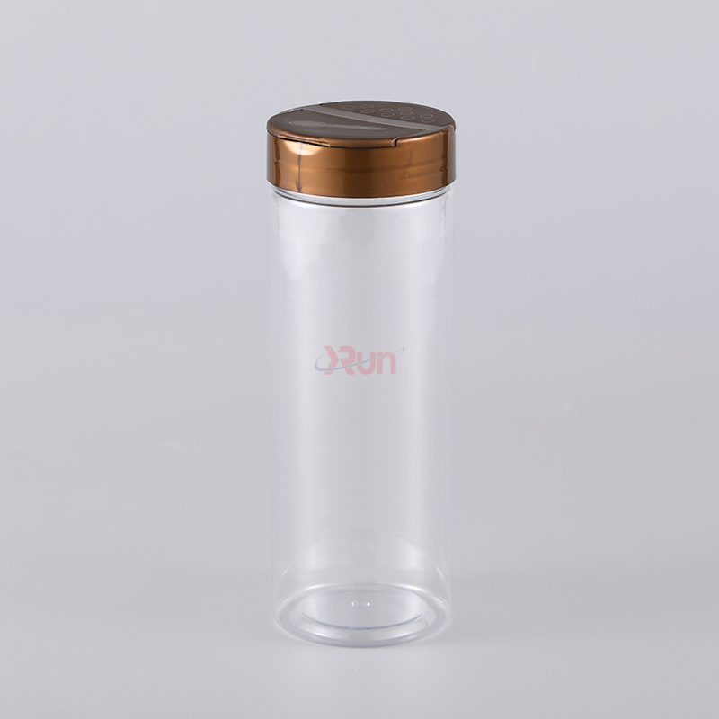 These household jars for spices function as an ideal seasoning jar using a convenient flip cap and clear plastic packaging.